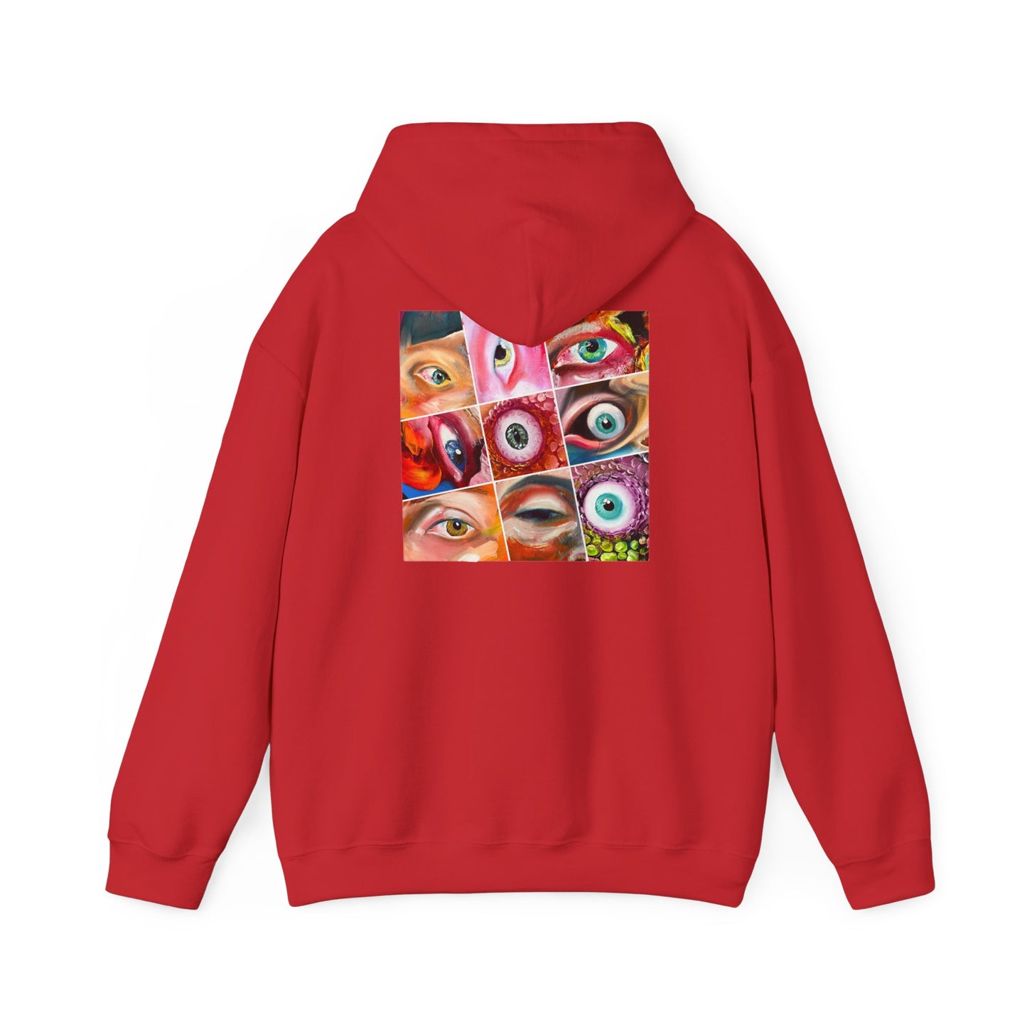 AMRU Eyes Collage Hoodie — Artistic Colorful Eye Graphic Hooded Sweatshirt
