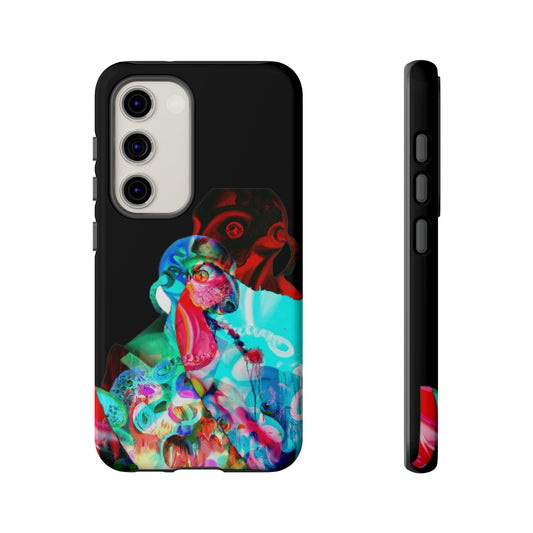 Protective Phone Case — Trippy Neon Abstract Skull Design