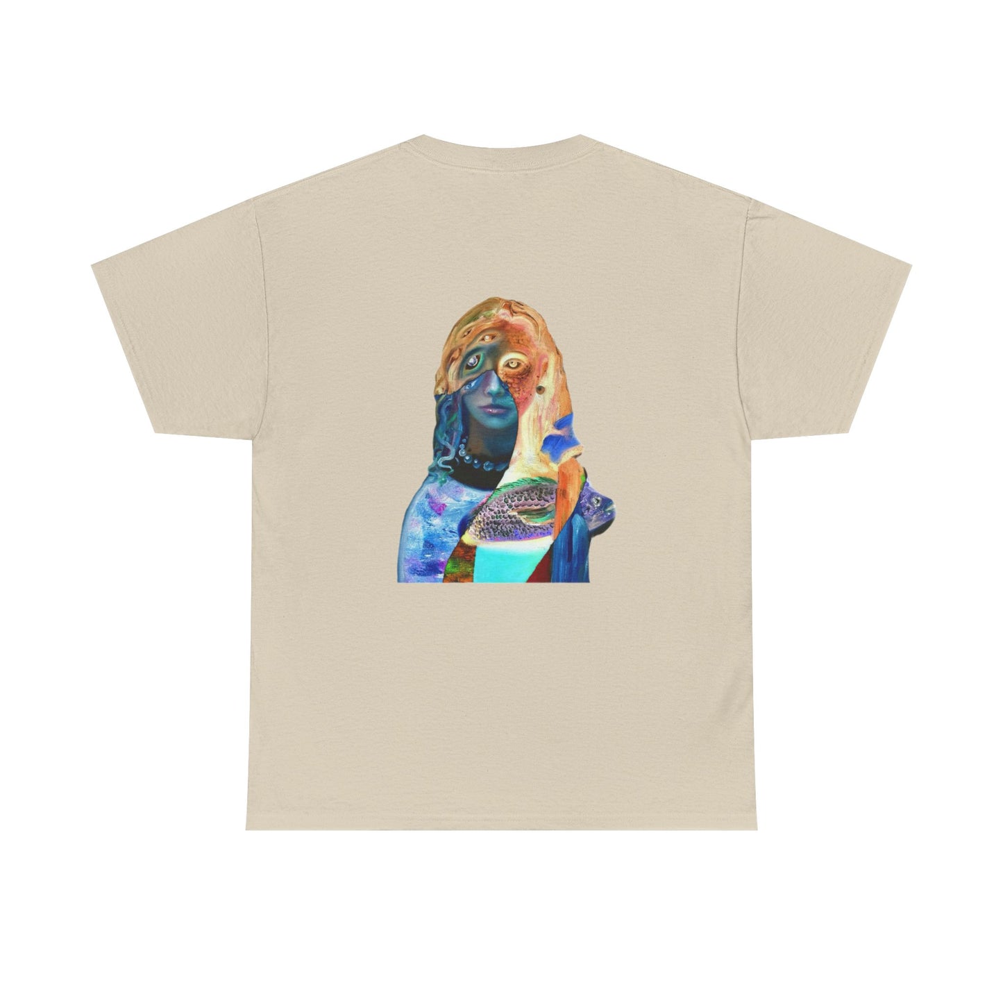 Graphic Tee — Surreal Cosmic Portrait Back Print