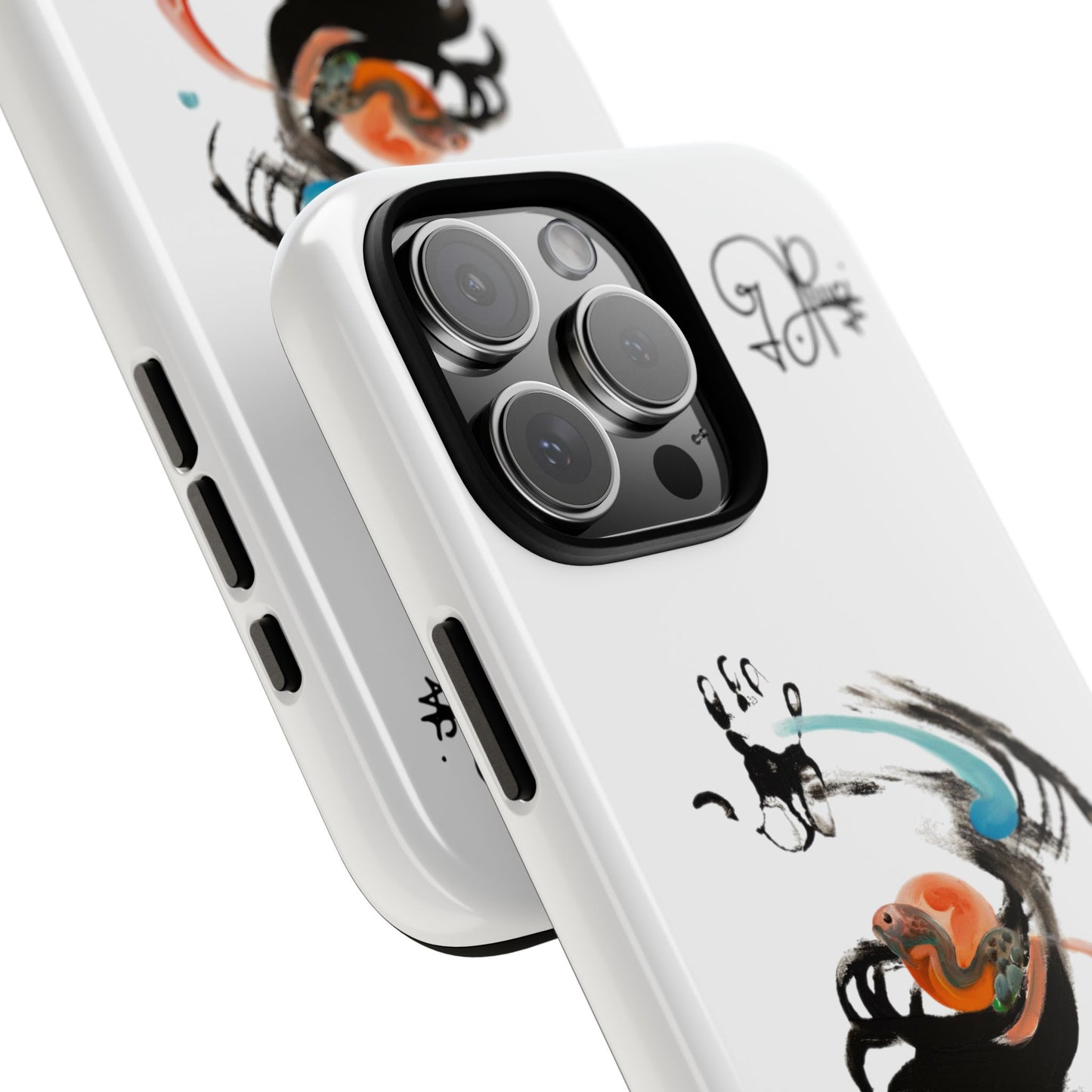 Artistic Abstract Phone Case — Colorful Ink Brushstroke Design