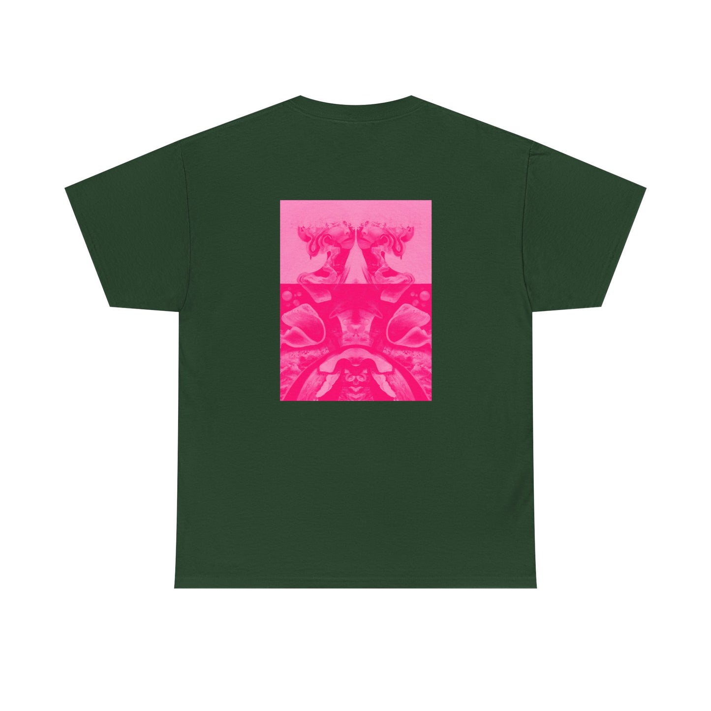 Graphic Tee — Hot Pink Abstract Mirror Design