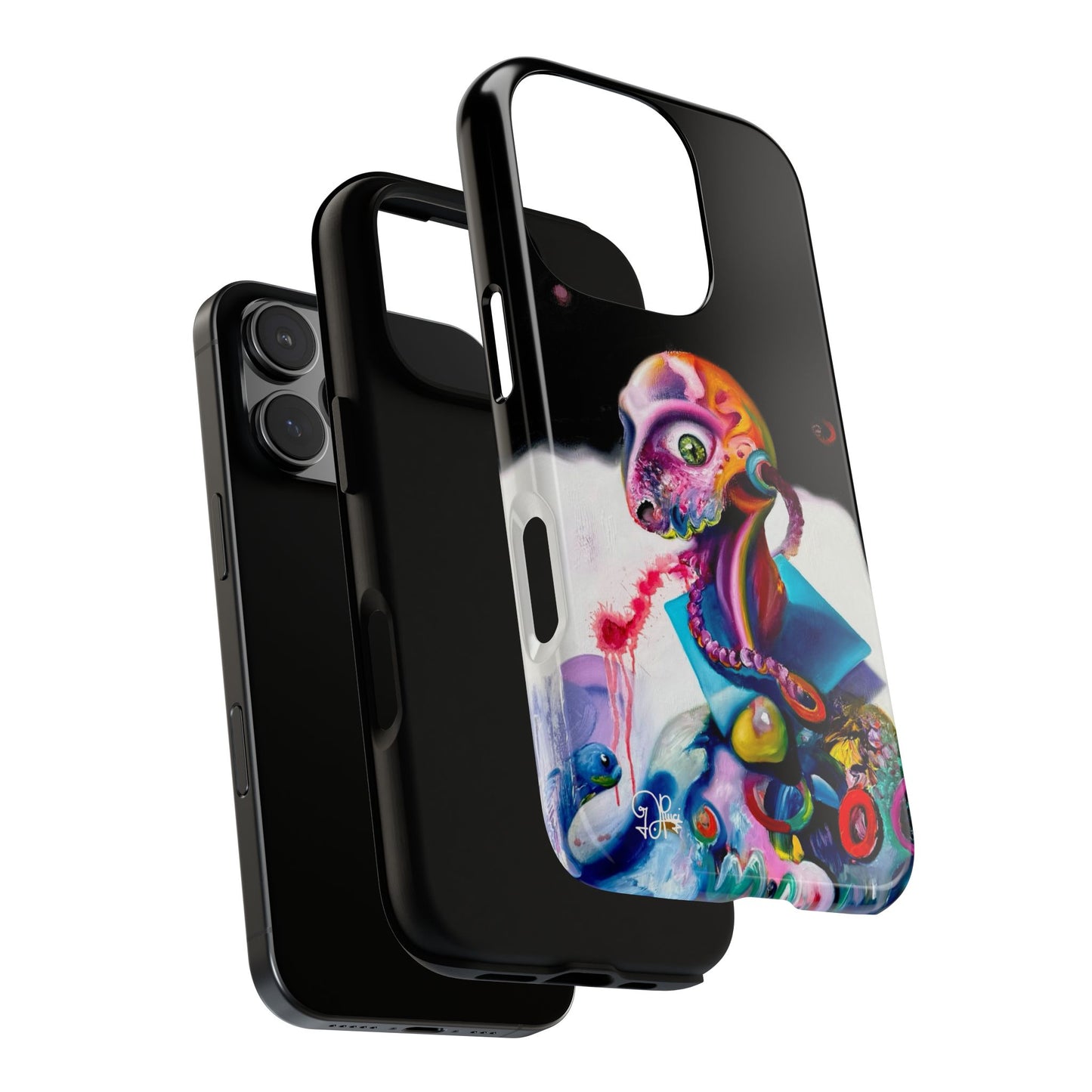 Phone Case - Vivid Blues and Multi-Eyed Vision Artwork Design
