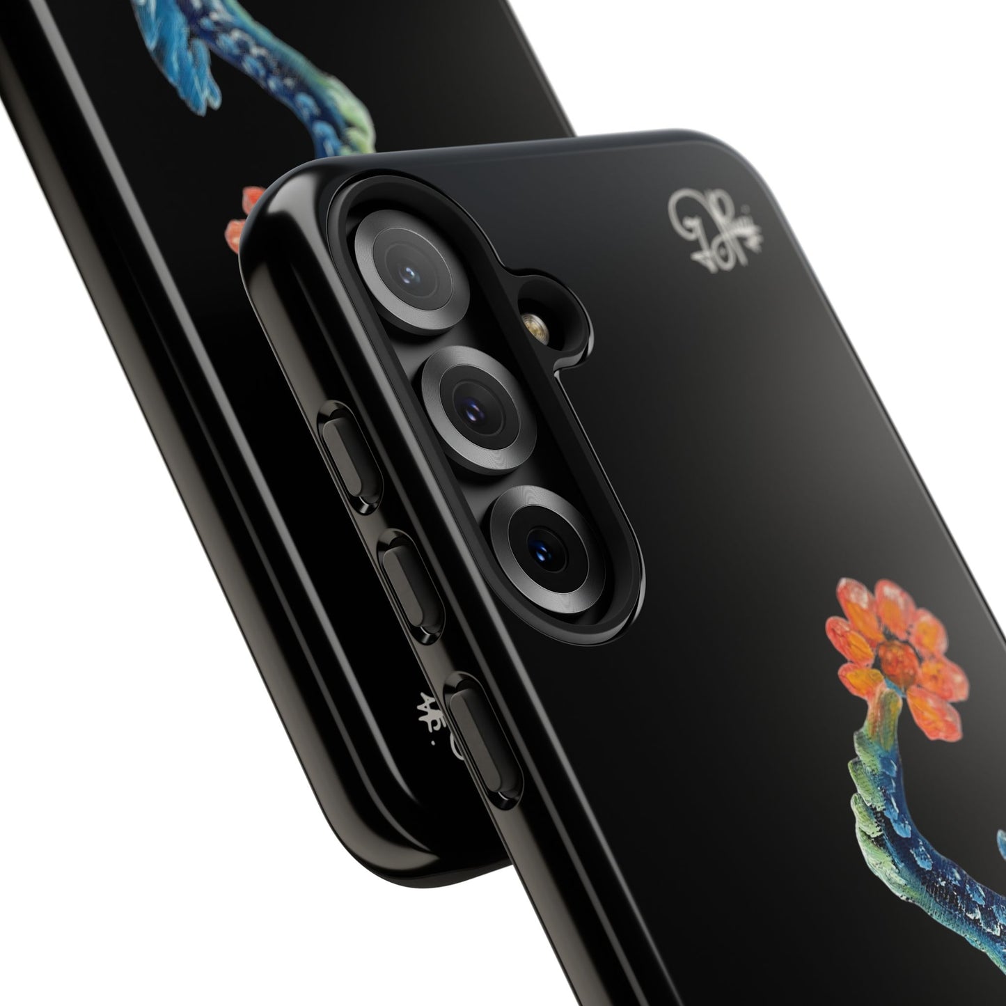 Koi Eye Tough Phone Case — Colorful Surreal Fish Design on Black