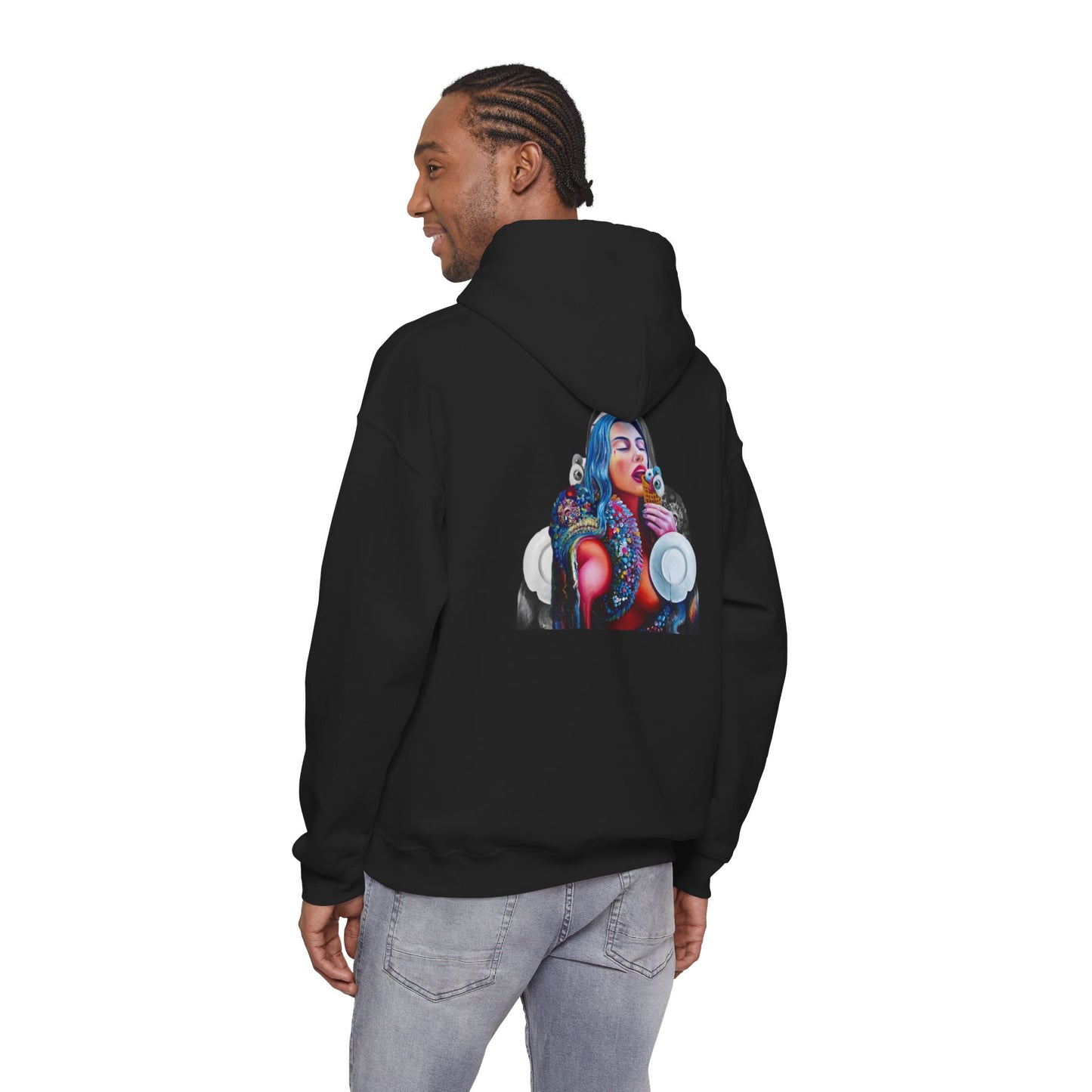 Hoodie — AMRU Artistic Backprint Portrait Pullover
