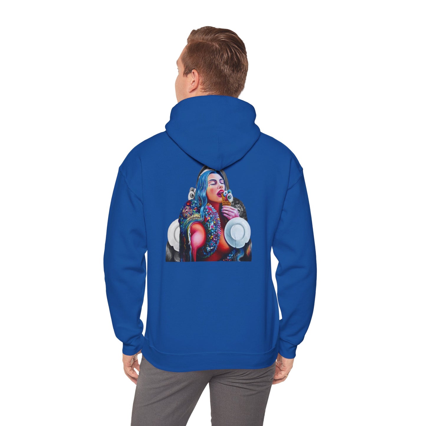 Hoodie — AMRU Artistic Backprint Portrait Pullover
