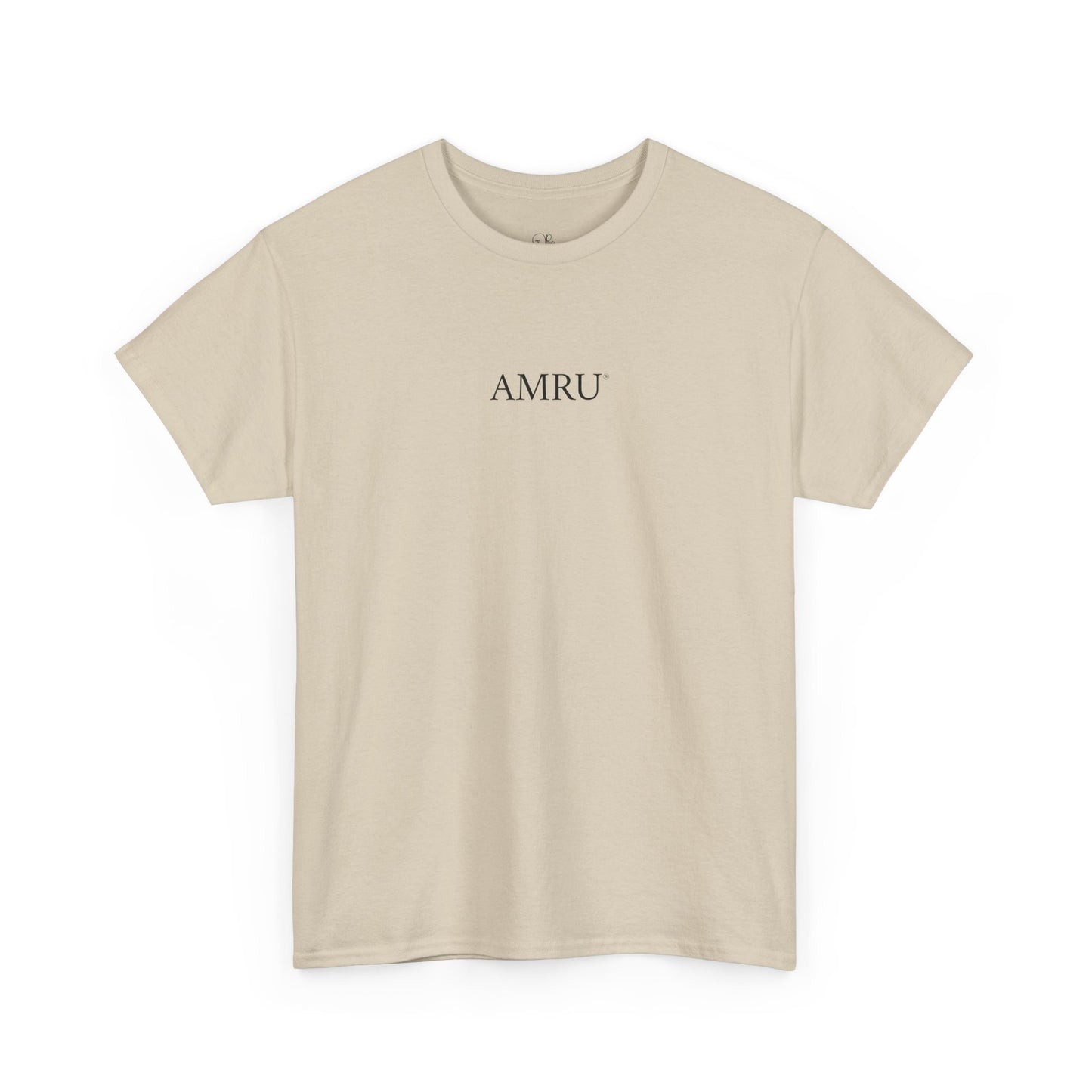 AMRU Minimalist Tee — Abstract Brushstroke Back Graphic
