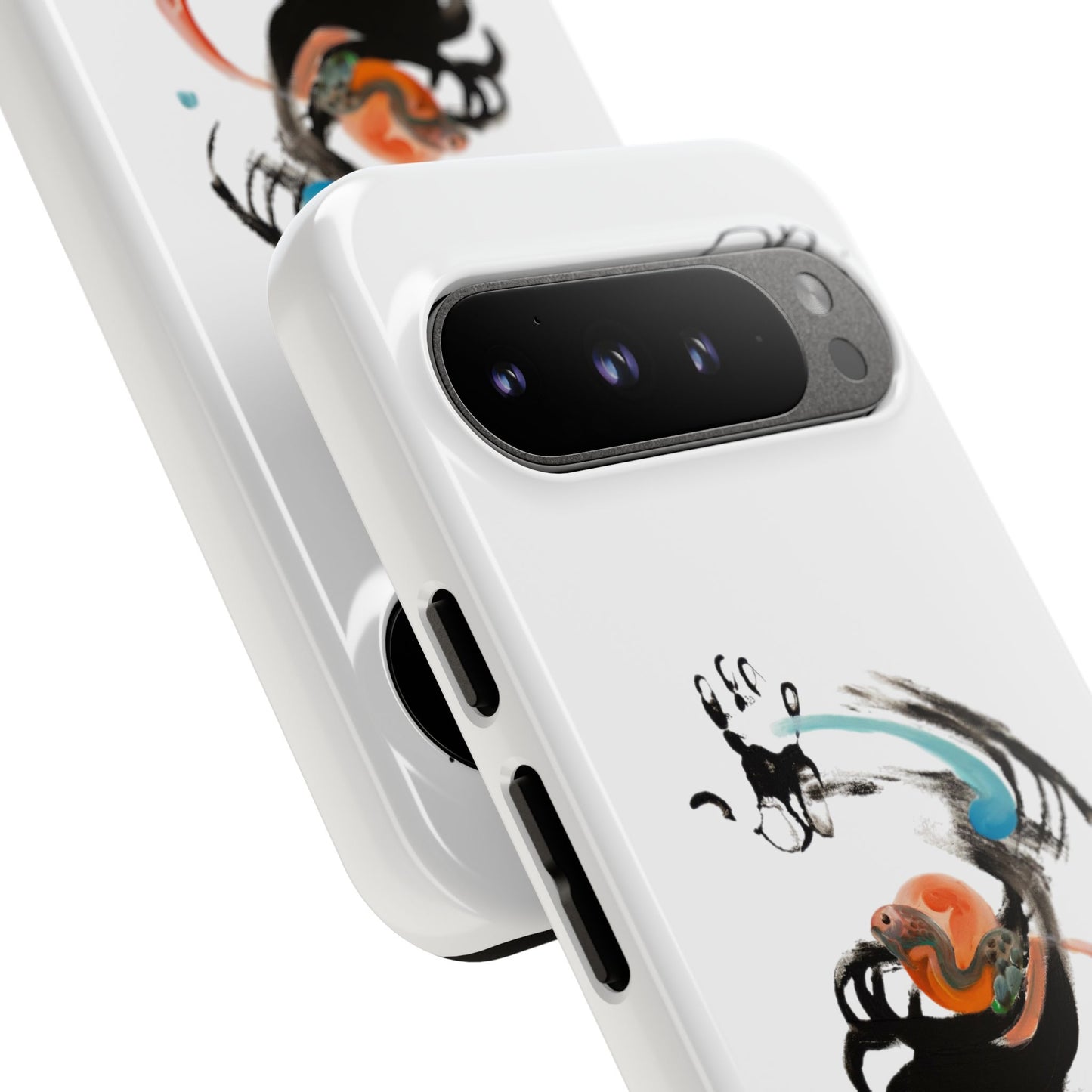 Artistic Abstract Phone Case — Colorful Ink Brushstroke Design