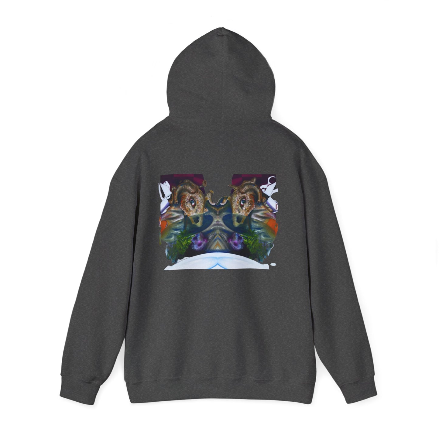 AMRU Mirror Wolves Hoodie — Symmetrical Wildlife Art Pullover
