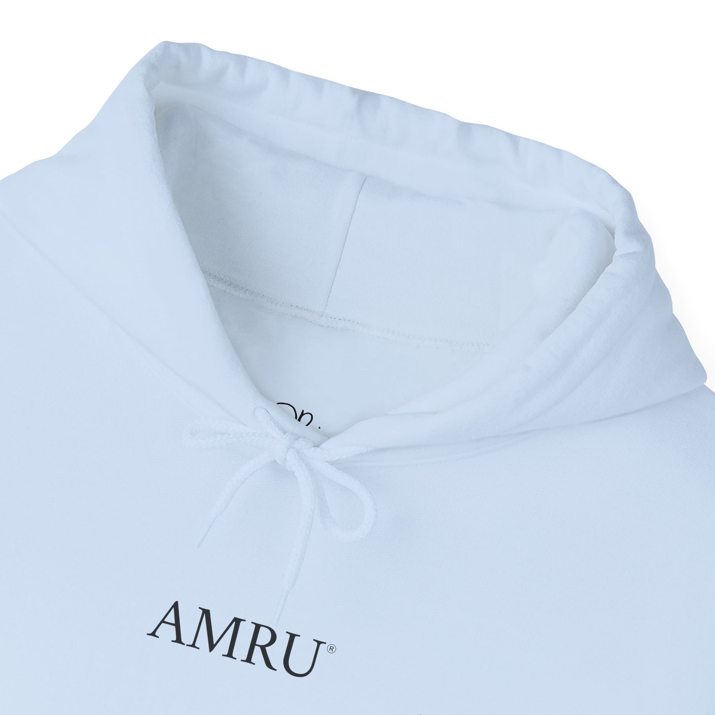 Floral Vine AMRU Hoodie — Minimal Logo Front, Embroidered Floral Back Sweatshirt