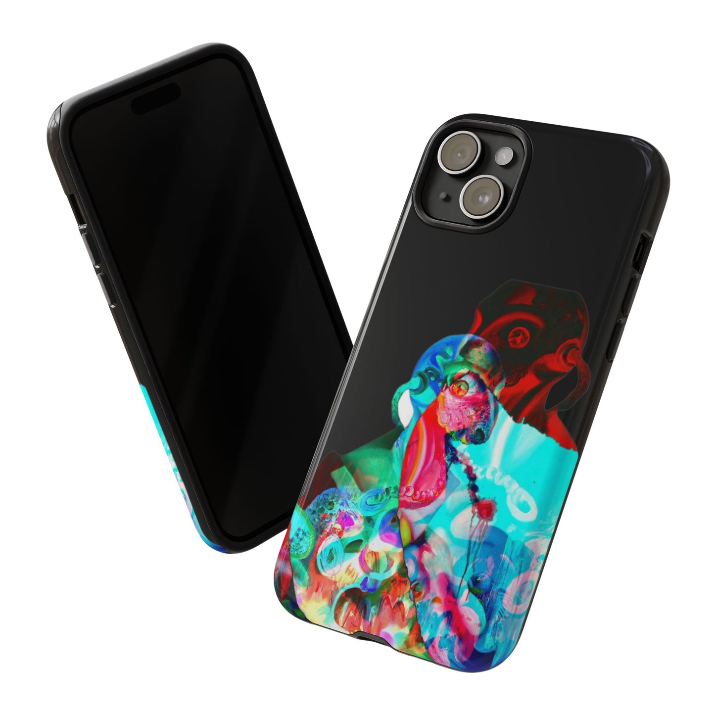 Protective Phone Case — Trippy Neon Abstract Skull Design