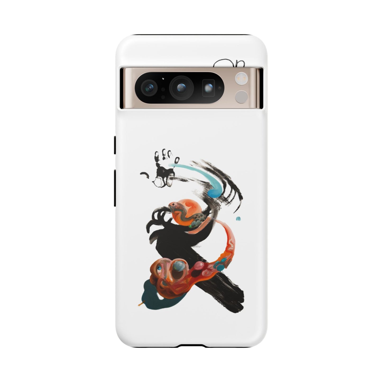 Artistic Abstract Phone Case — Colorful Ink Brushstroke Design