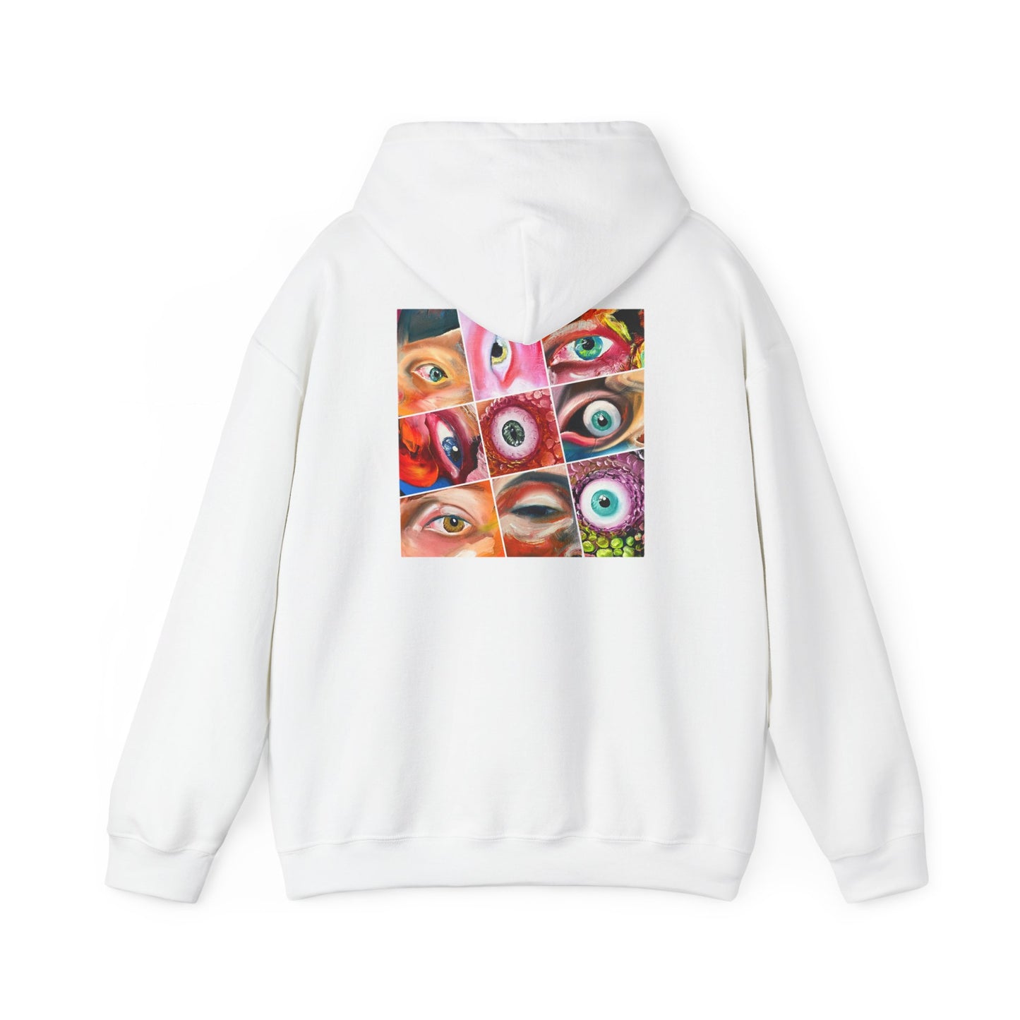 AMRU Eyes Collage Hoodie — Artistic Colorful Eye Graphic Hooded Sweatshirt