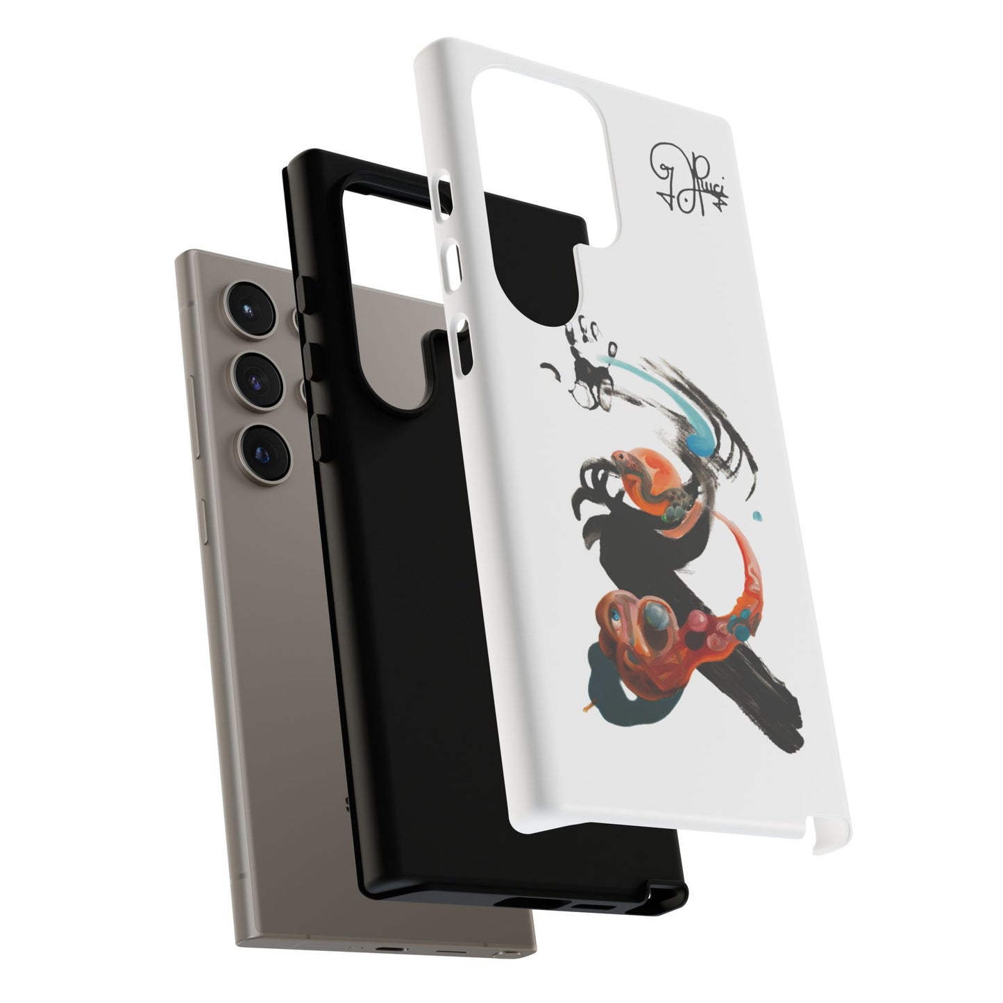 Artistic Abstract Phone Case — Colorful Ink Brushstroke Design