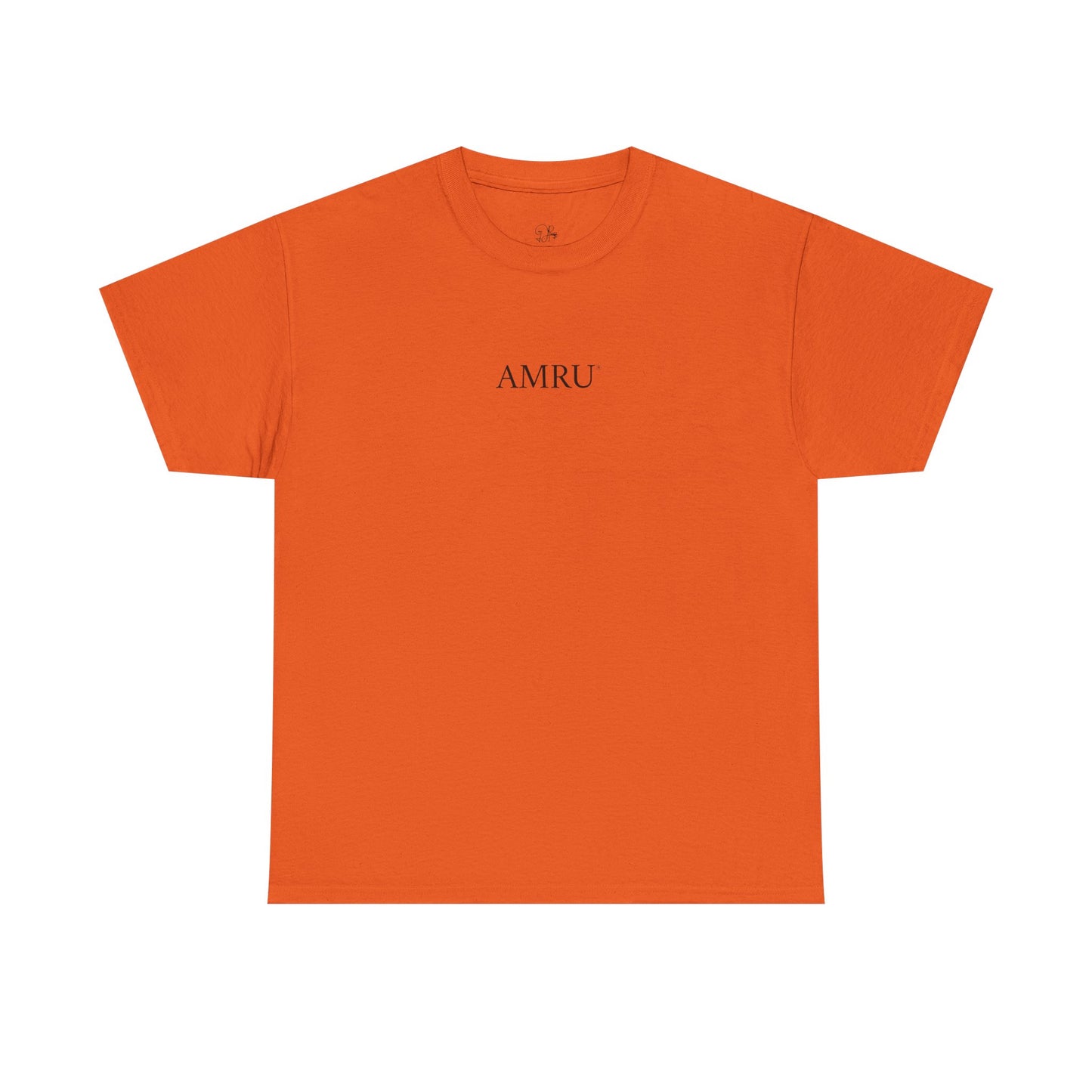 AMRU Minimalist Tee — Abstract Brushstroke Back Graphic