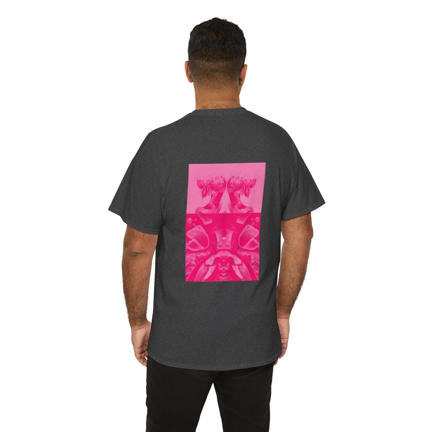 Graphic Tee — Hot Pink Abstract Mirror Design