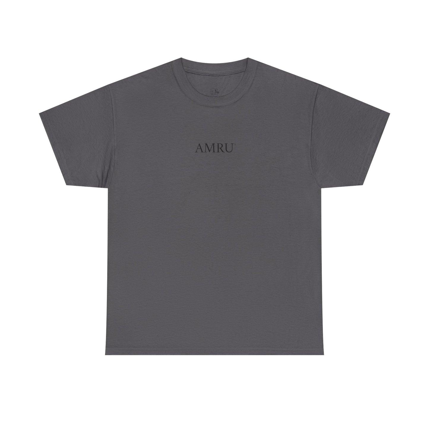 AMRU Minimalist Tee — Abstract Brushstroke Back Graphic