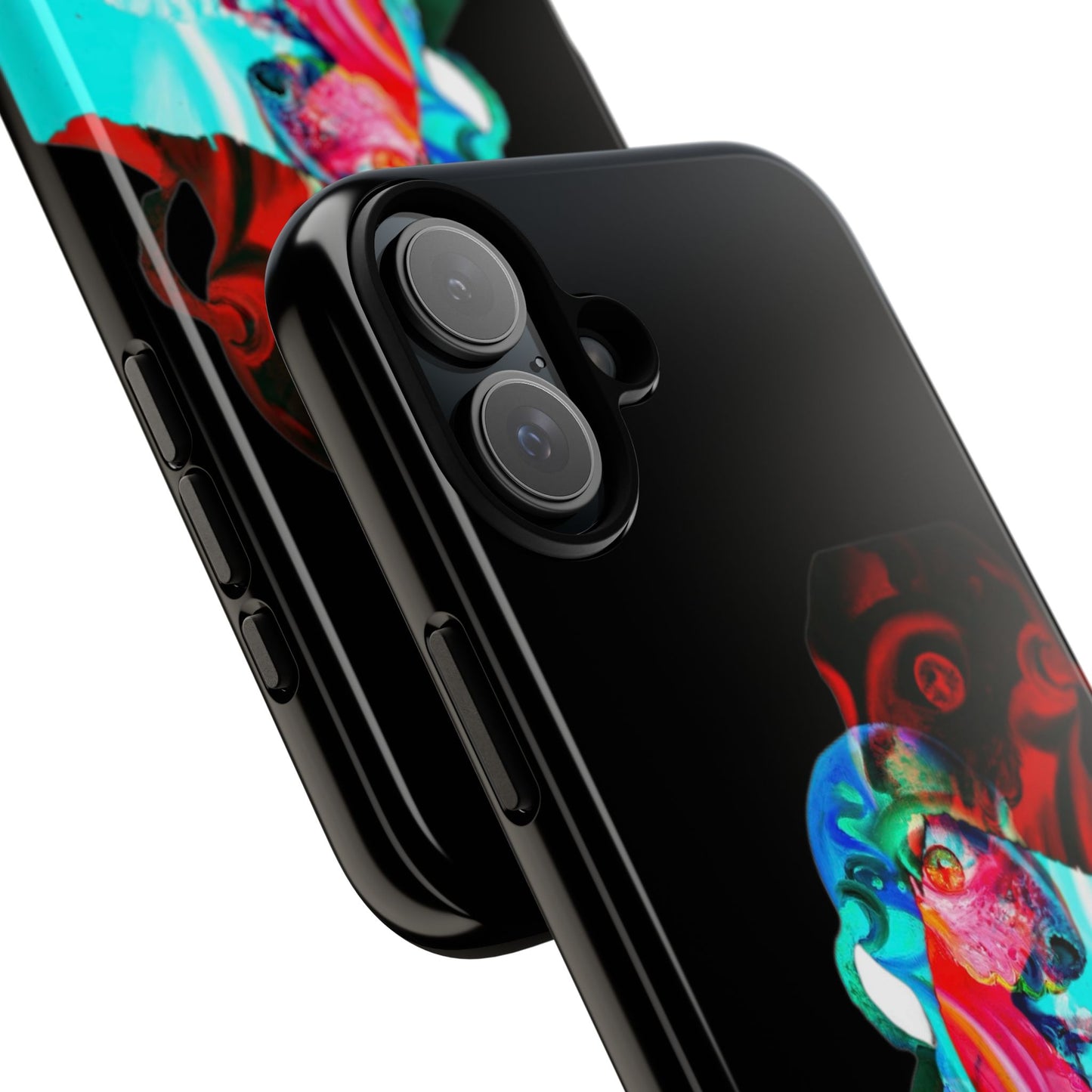 Protective Phone Case — Trippy Neon Abstract Skull Design