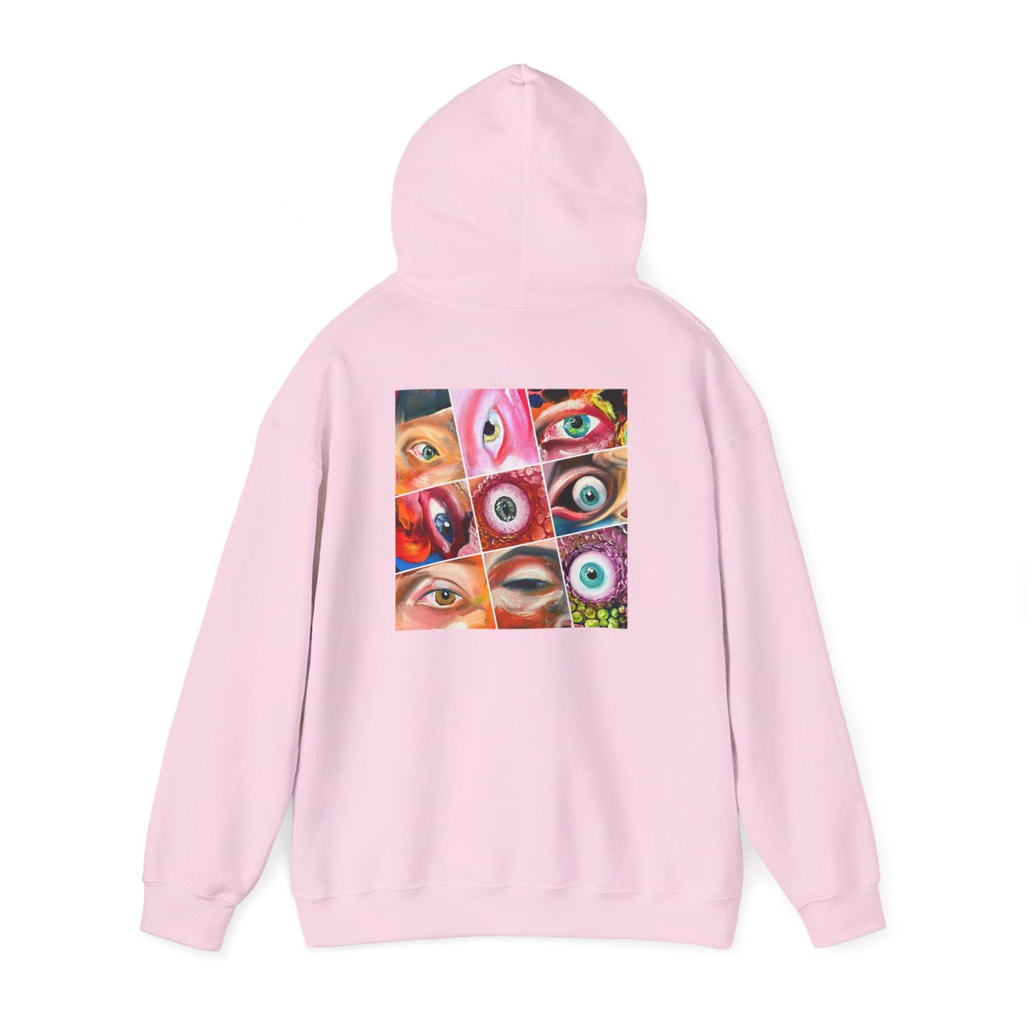 AMRU Eyes Collage Hoodie — Artistic Colorful Eye Graphic Hooded Sweatshirt