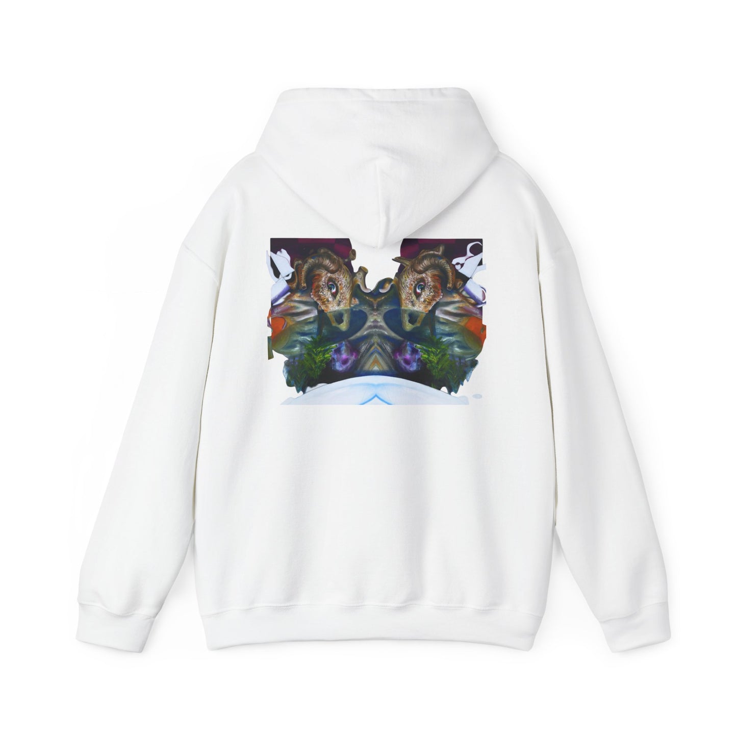 AMRU Mirror Wolves Hoodie — Symmetrical Wildlife Art Pullover
