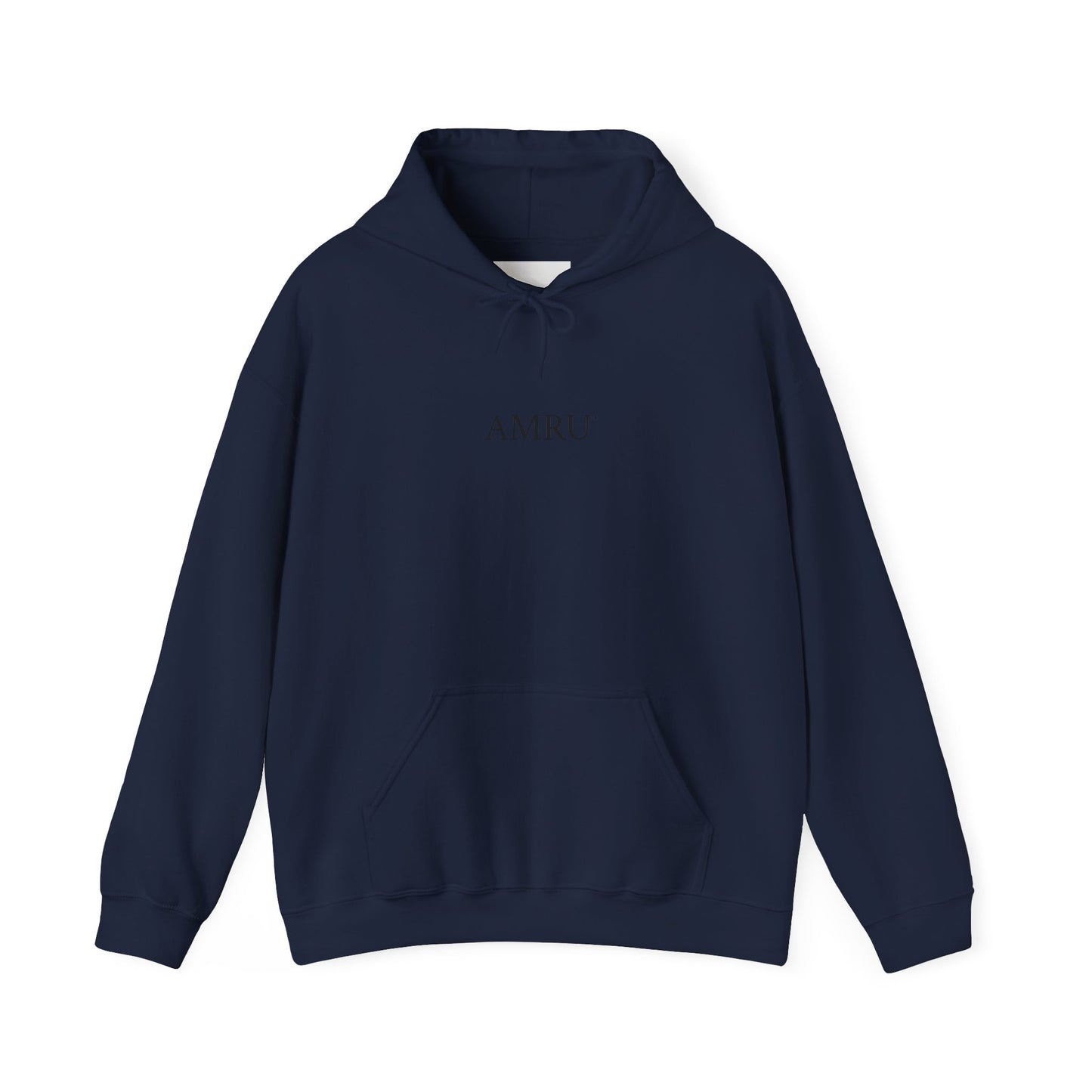 AMRU Minimal Logo Hoodie with Colorful Symmetry Back Art