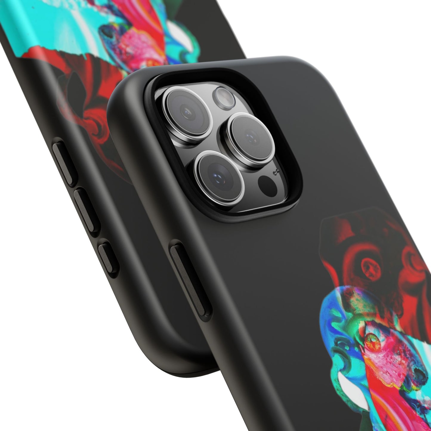 Protective Phone Case — Trippy Neon Abstract Skull Design