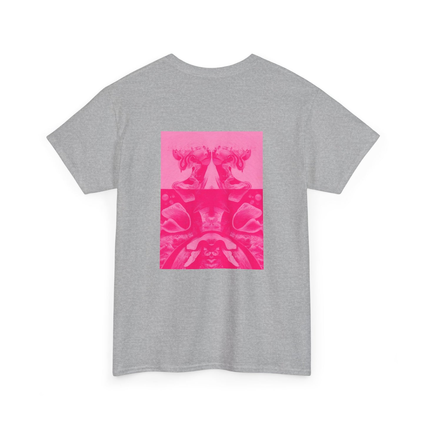 Graphic Tee — Hot Pink Abstract Mirror Design