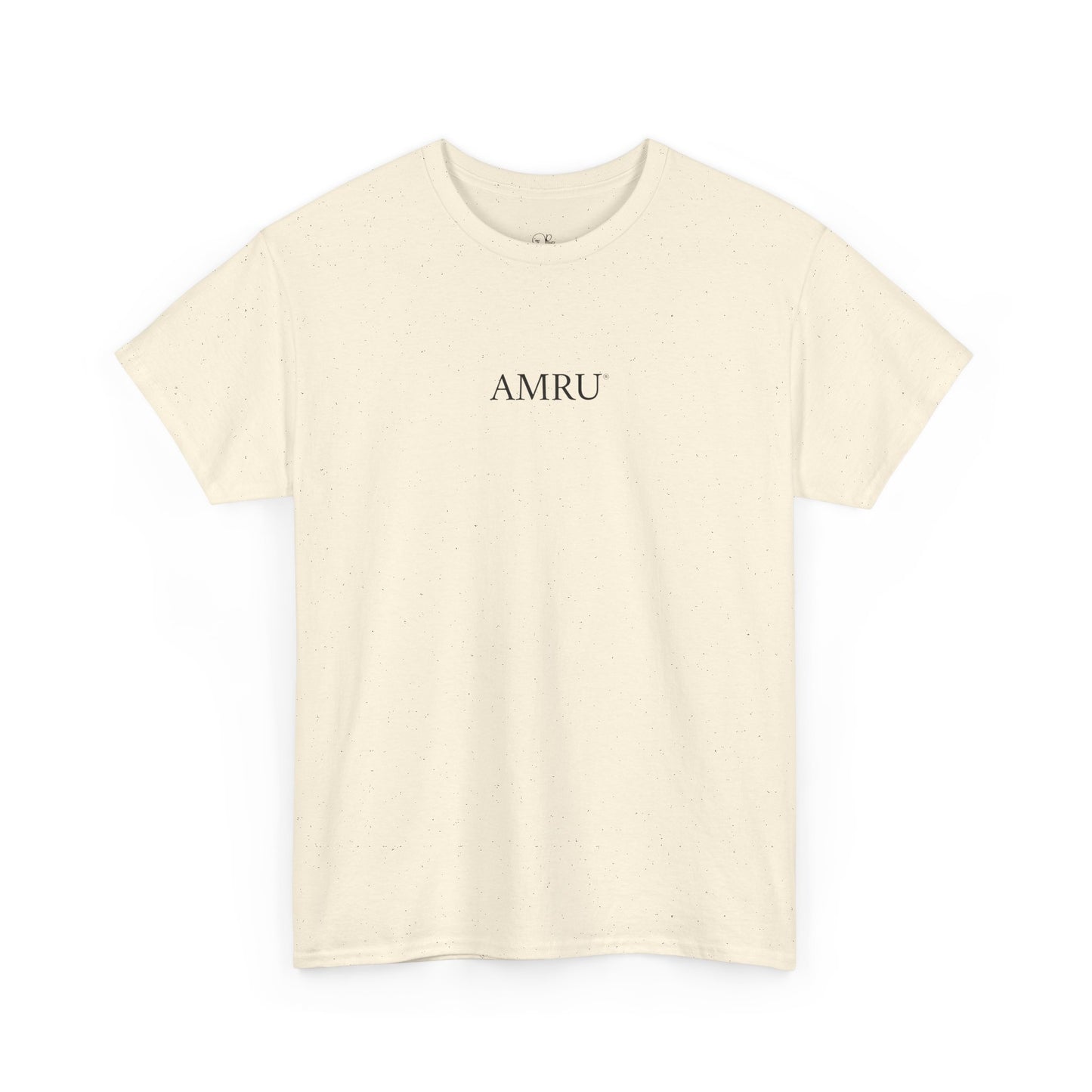 AMRU Minimalist Tee — Abstract Brushstroke Back Graphic