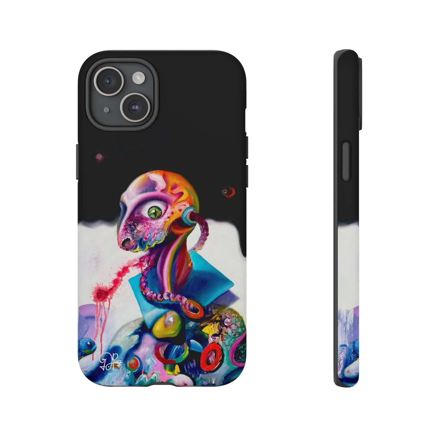 Phone Case - Vivid Blues and Multi-Eyed Vision Artwork Design