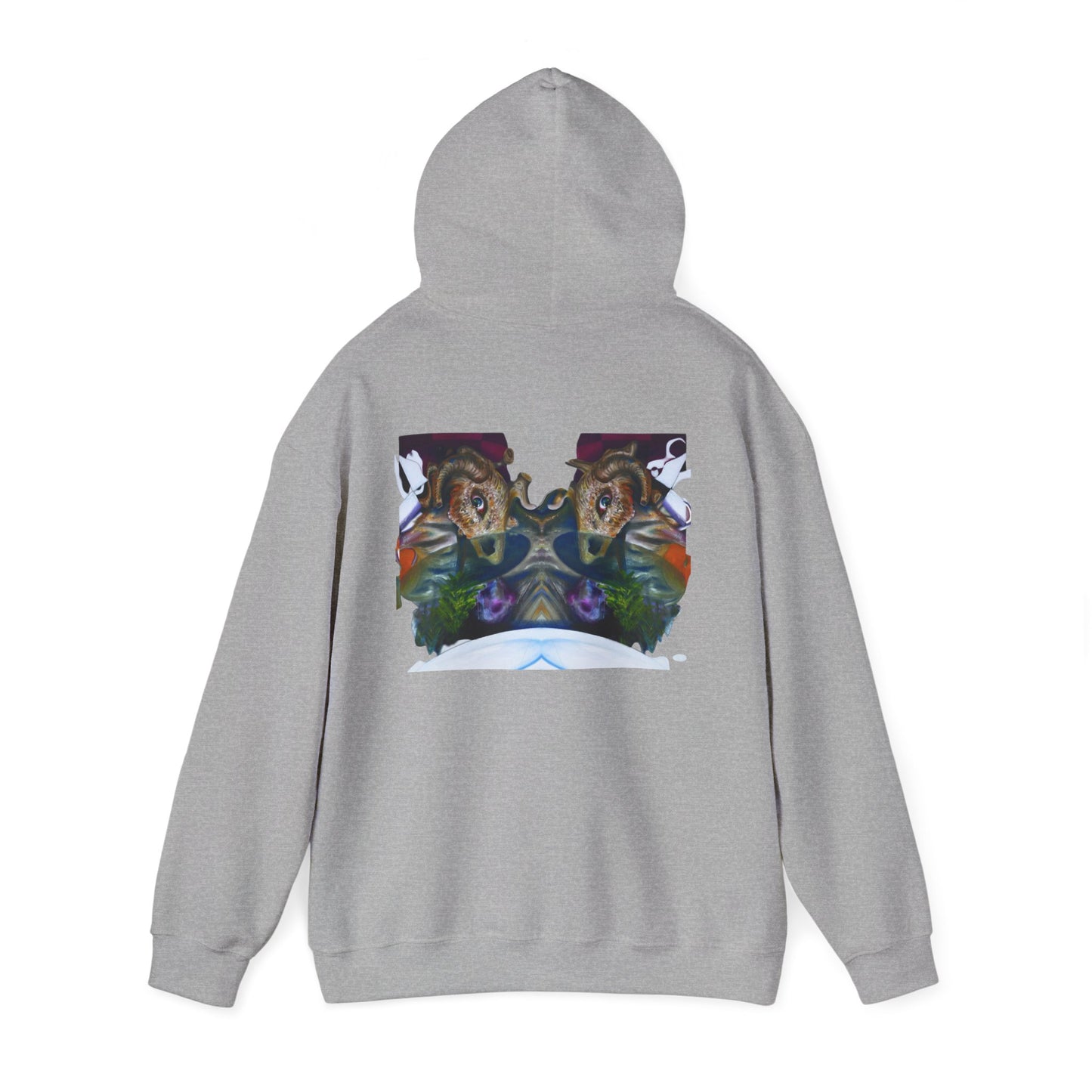 AMRU Mirror Wolves Hoodie — Symmetrical Wildlife Art Pullover