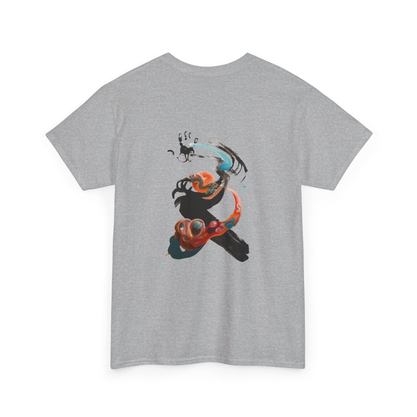 AMRU Minimalist Tee — Abstract Brushstroke Back Graphic