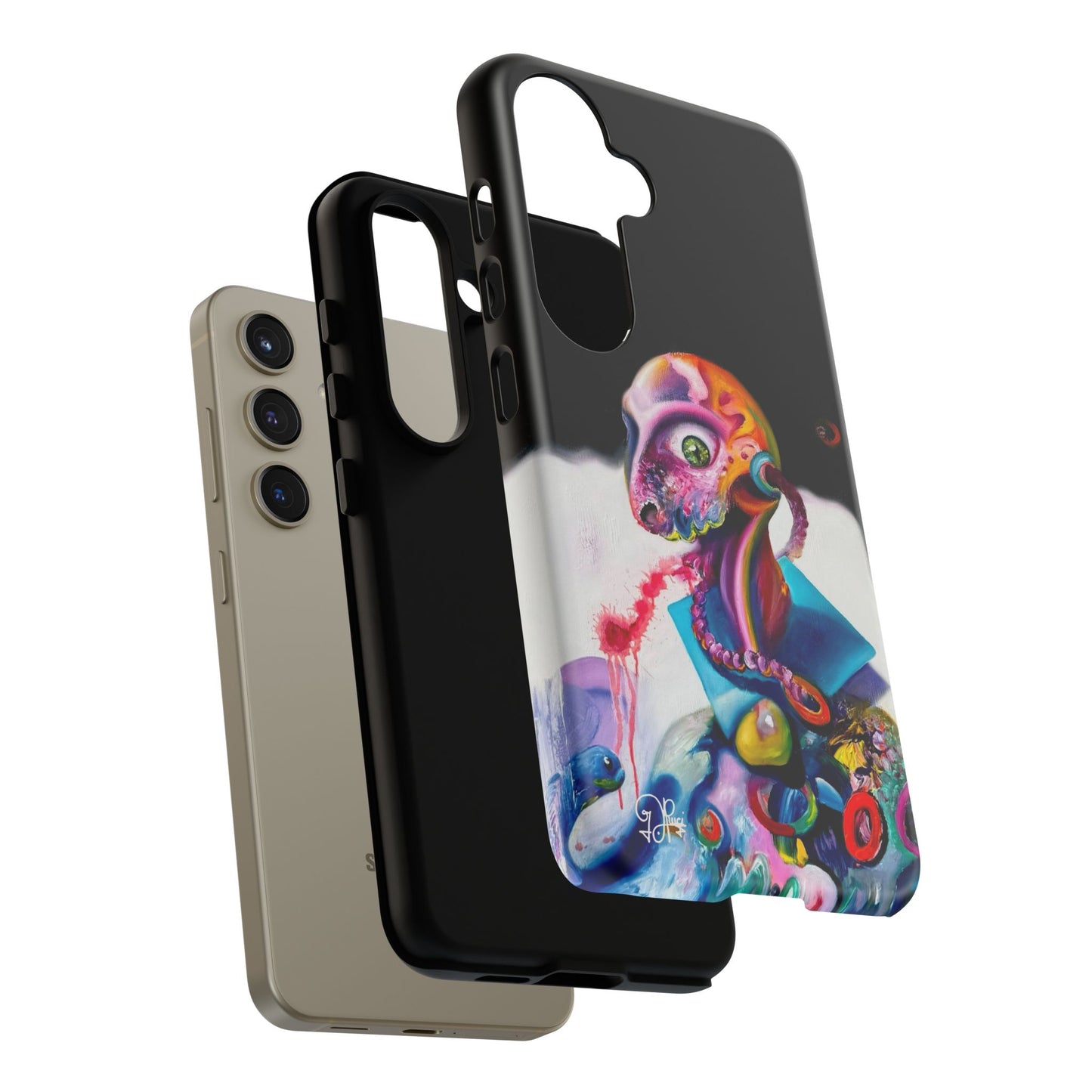 Phone Case - Vivid Blues and Multi-Eyed Vision Artwork Design