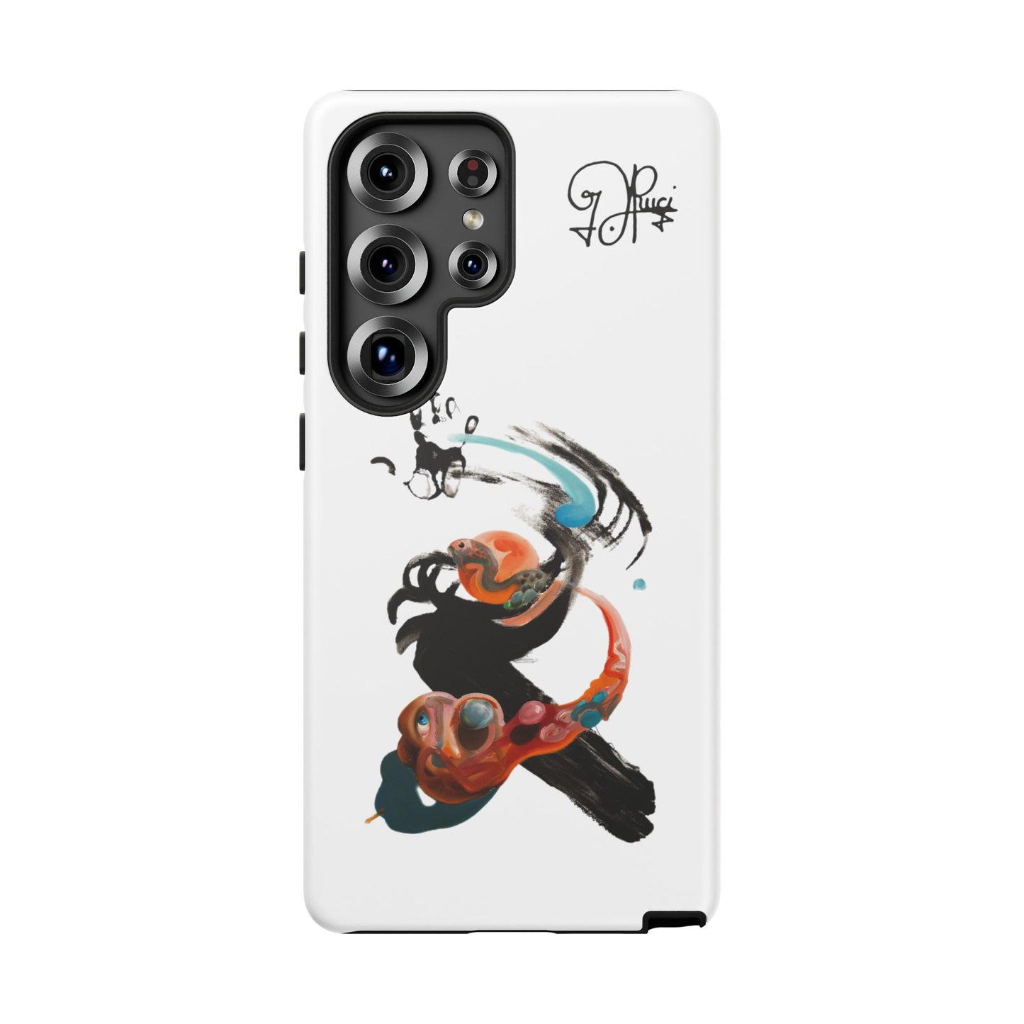 Artistic Abstract Phone Case — Colorful Ink Brushstroke Design