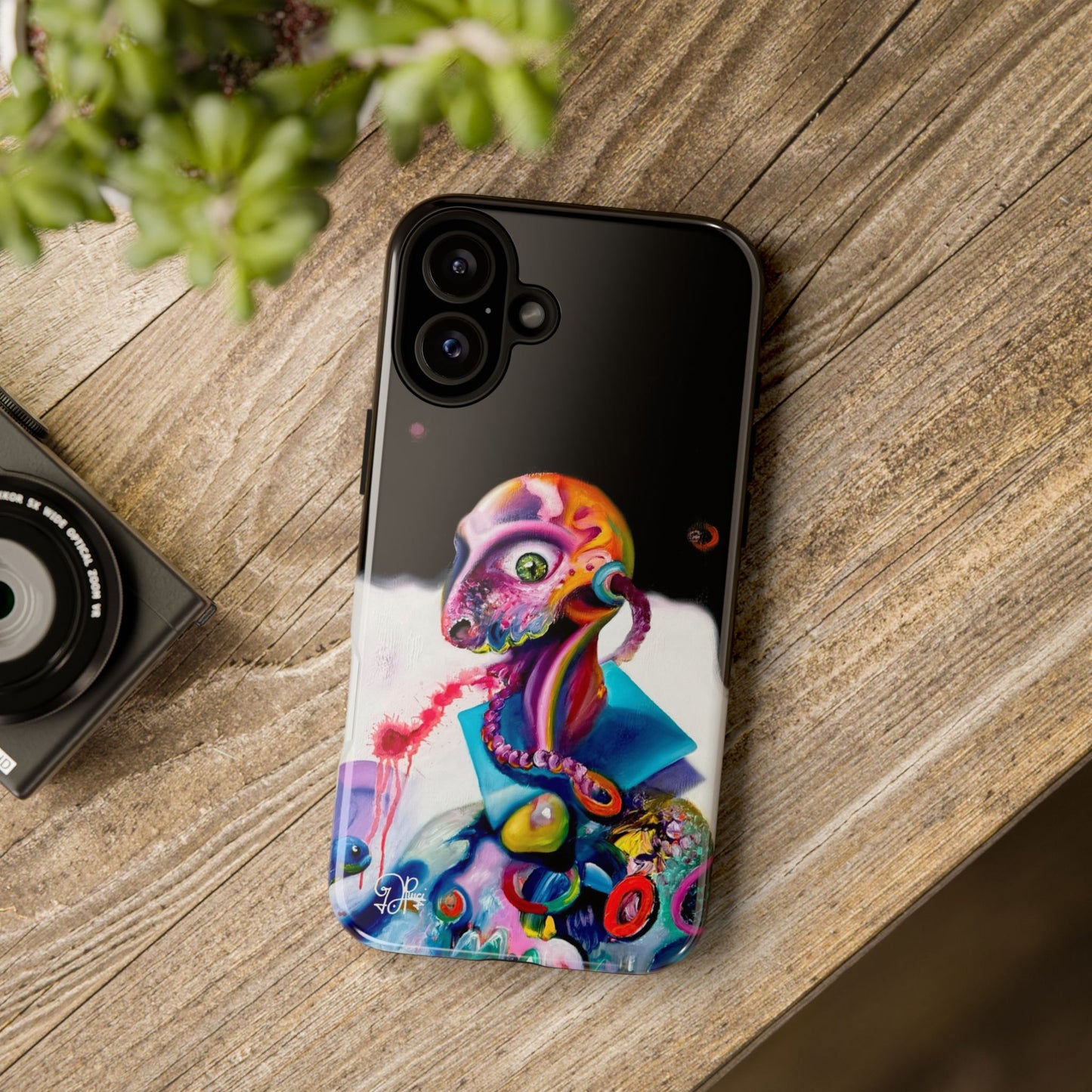 Phone Case - Vivid Blues and Multi-Eyed Vision Artwork Design