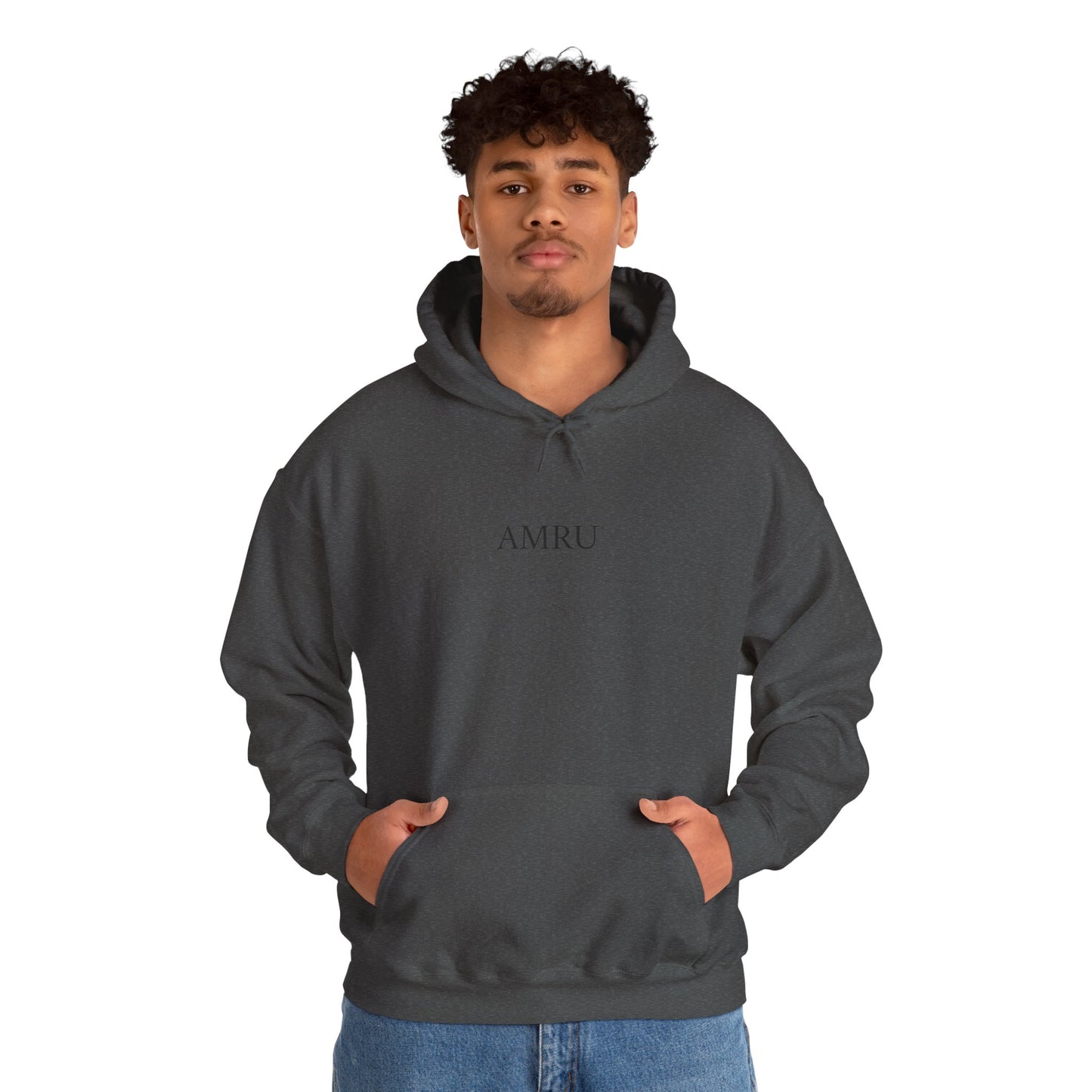 AMRU Graphic Hoodie — Abstract Cosmic Paint Pour Art Back Print
