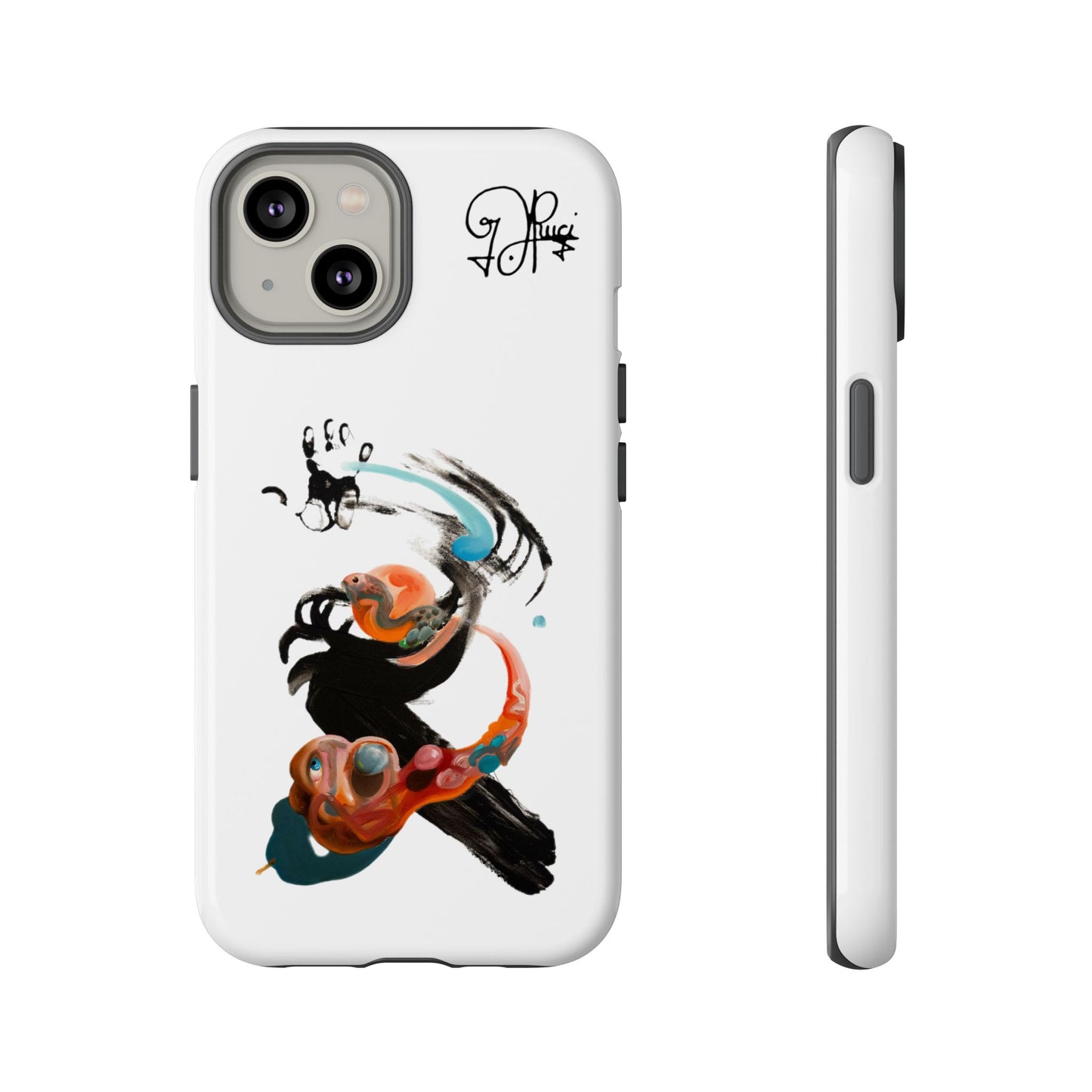 Artistic Abstract Phone Case — Colorful Ink Brushstroke Design